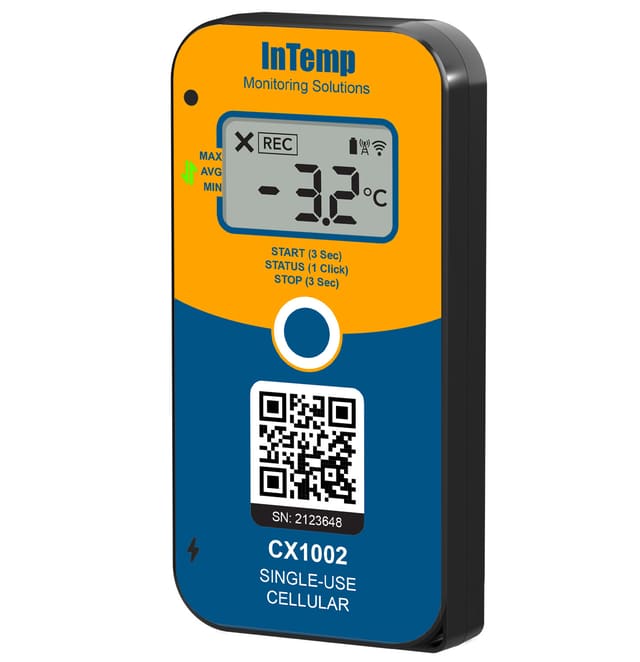 Monitoreo de cadena de frío InTemp con ubicación y temperatura en tiempo real