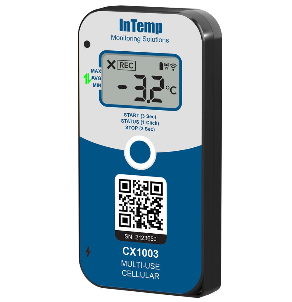 Monitoreo de cadena de frío InTemp con ubicación y temperatura en tiempo real
