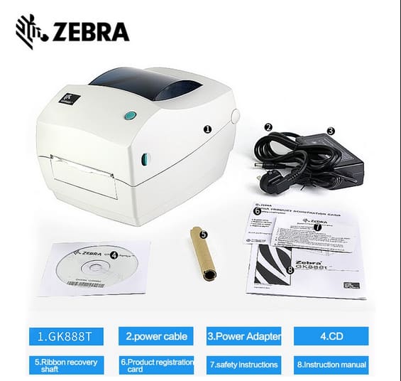 Zebra GK888T Impresora de etiquetas por transferencia térmica