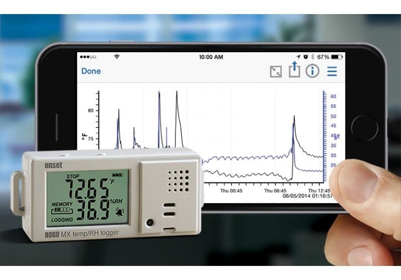 Registrador de datos HOBO de Temperatura/HR Bluetooth