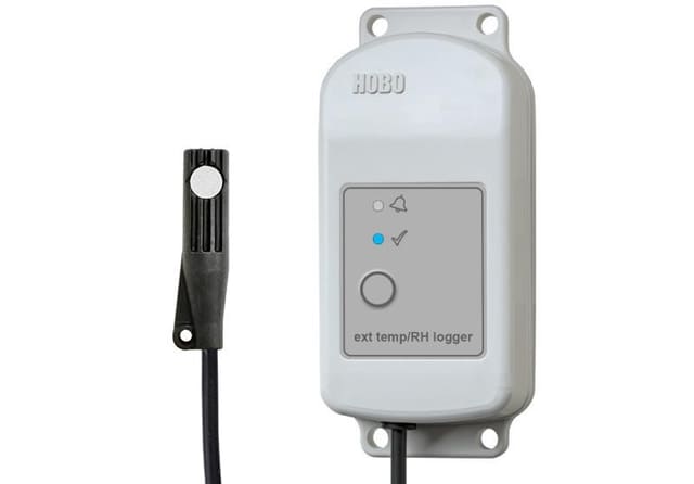 Registrador de datos HOBO con sensores externos de Temp/HR