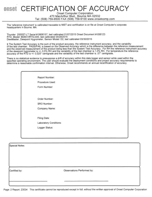 La tasa de configuración para certificación rastreable NIST
