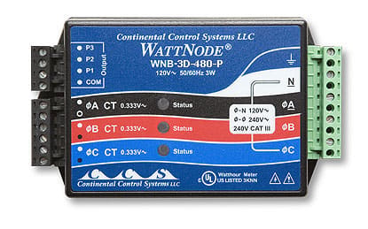 WattNode 480 VAC 3-phase Delta/Wye kWh Transducer Sensor